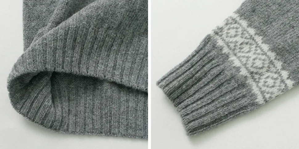 HARLEY OF SCOTLAND / Fair Isle Crew Neck Sweater