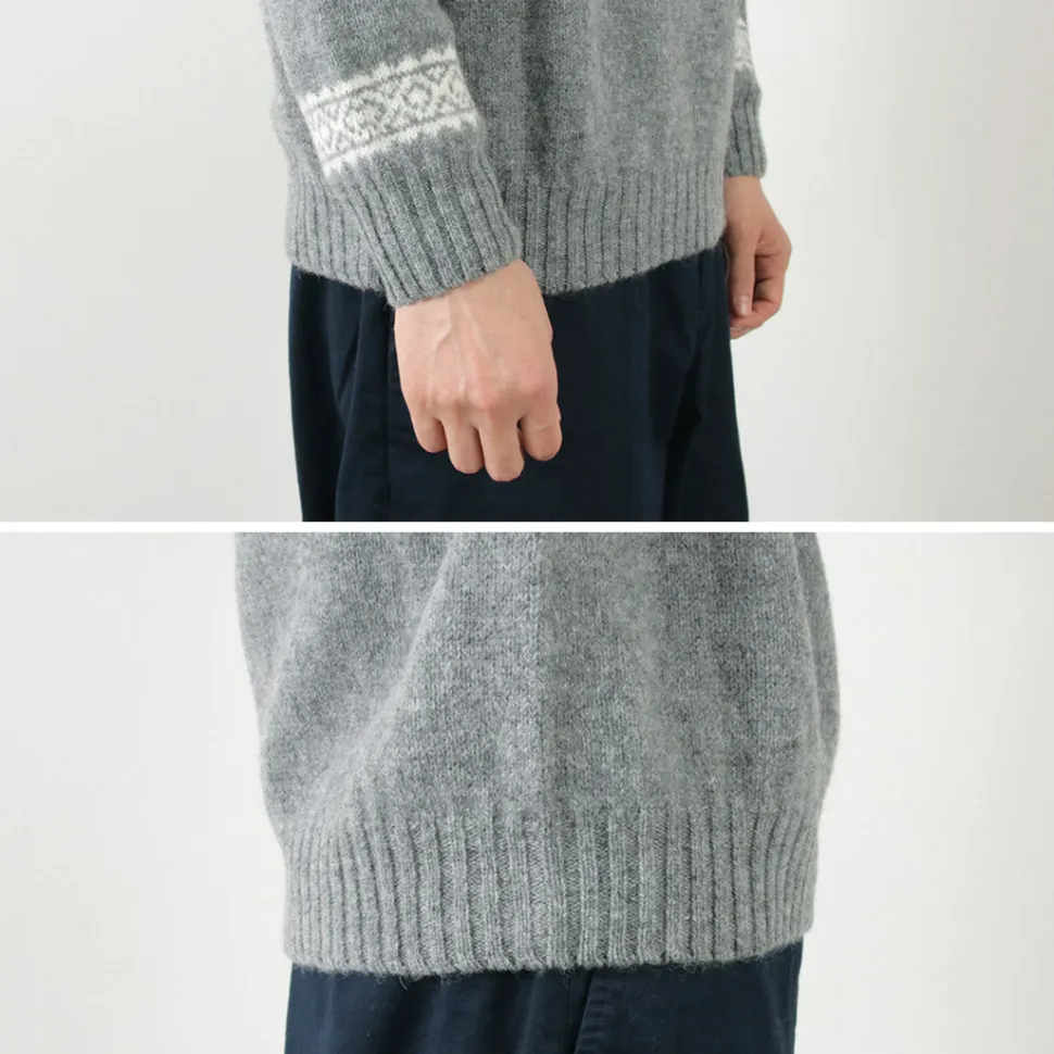 HARLEY OF SCOTLAND / Fair Isle Crew Neck Sweater