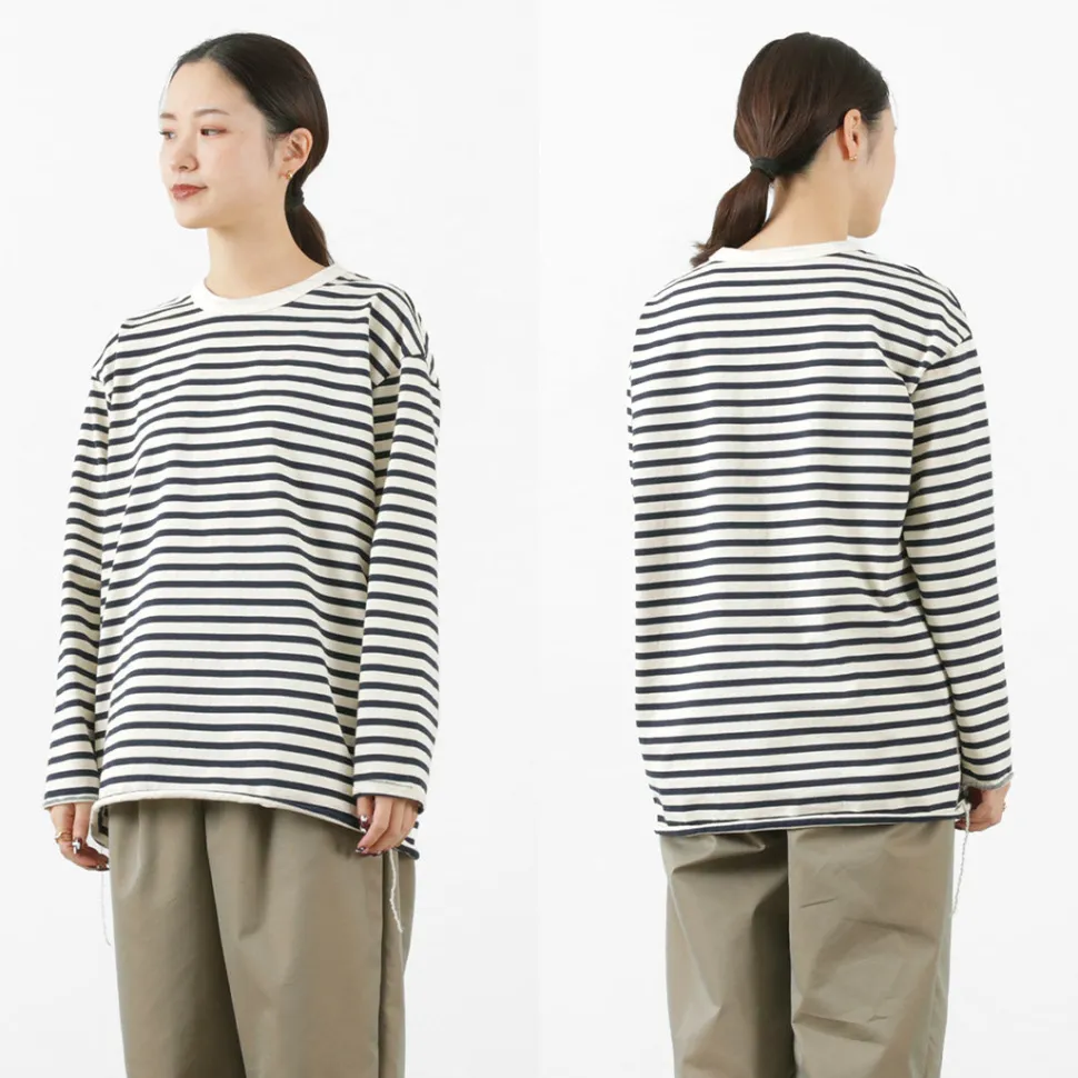 HAVE A GOOD DAY / Striped Loose Long Sleeve T-Shirt