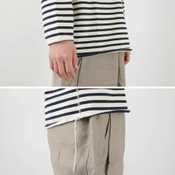 HAVE A GOOD DAY / Striped Loose Long Sleeve T-Shirt
