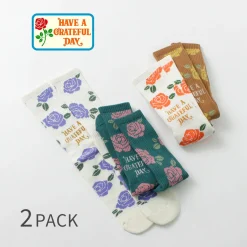 HAVE A GRATEFUL DAY / Crew Socks Flower