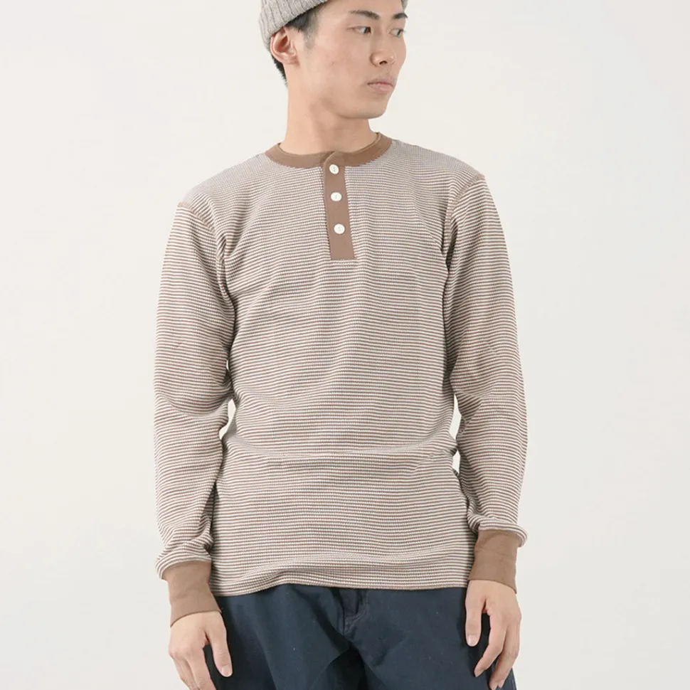 HEALTHKNIT / Basic Waffle Henley Neck Long Sleeve