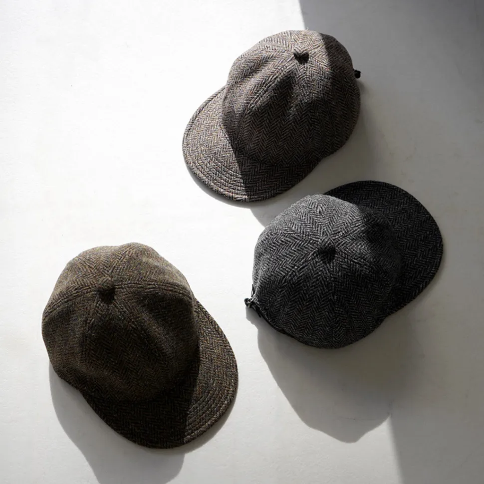 HIGHER / Harris Tweed Herringbone Cap HT24035