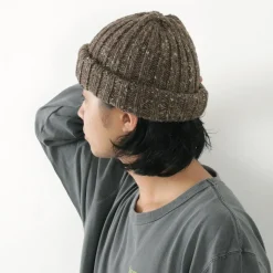 HIGHLAND 2000 / BW nep wool 2ÁE bobby cap (double turn-up)