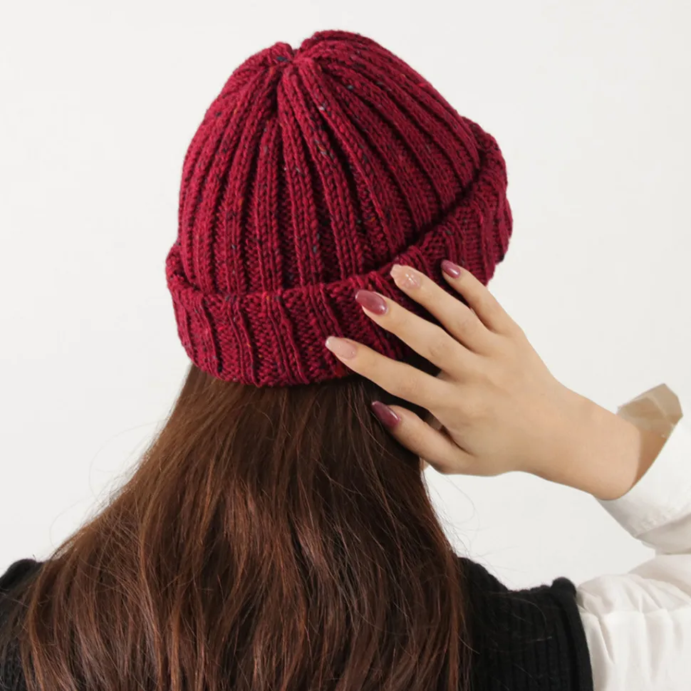 HIGHLAND 2000 / BW nep wool 2ÁE bobby cap (double turn-up)