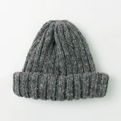 HIGHLAND 2000 / BW nep wool 2ÁE bobby cap (double turn-up)