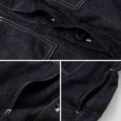 JAPAN BLUE JEANS / Cotton Linen Denim Faux Army Pullover Jacket