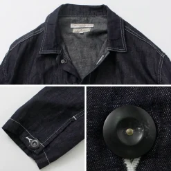JAPAN BLUE JEANS / Cotton Linen Denim Faux Army Pullover Jacket