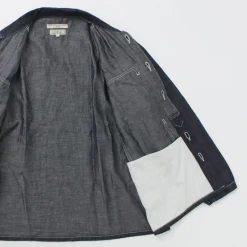 JAPAN BLUE JEANS / Cotton Linen Denim Faux Army Pullover Jacket