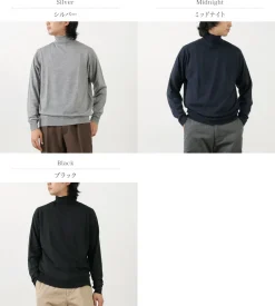 JOHN SMEDLEY / Merino Wool 30 Gauge Turtleneck Knit MODERN FIT