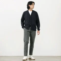 JOHN SMEDLEY / Merino Wool 24 Gauge V-Neck Knit Cardigan