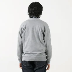JOHN SMEDLEY / Merino Wool 24 Gauge V-Neck Knit Cardigan