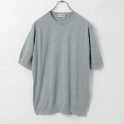 JOHN SMEDLEY / Sea Island Cotton 30 Gauge Crew Neck Knit