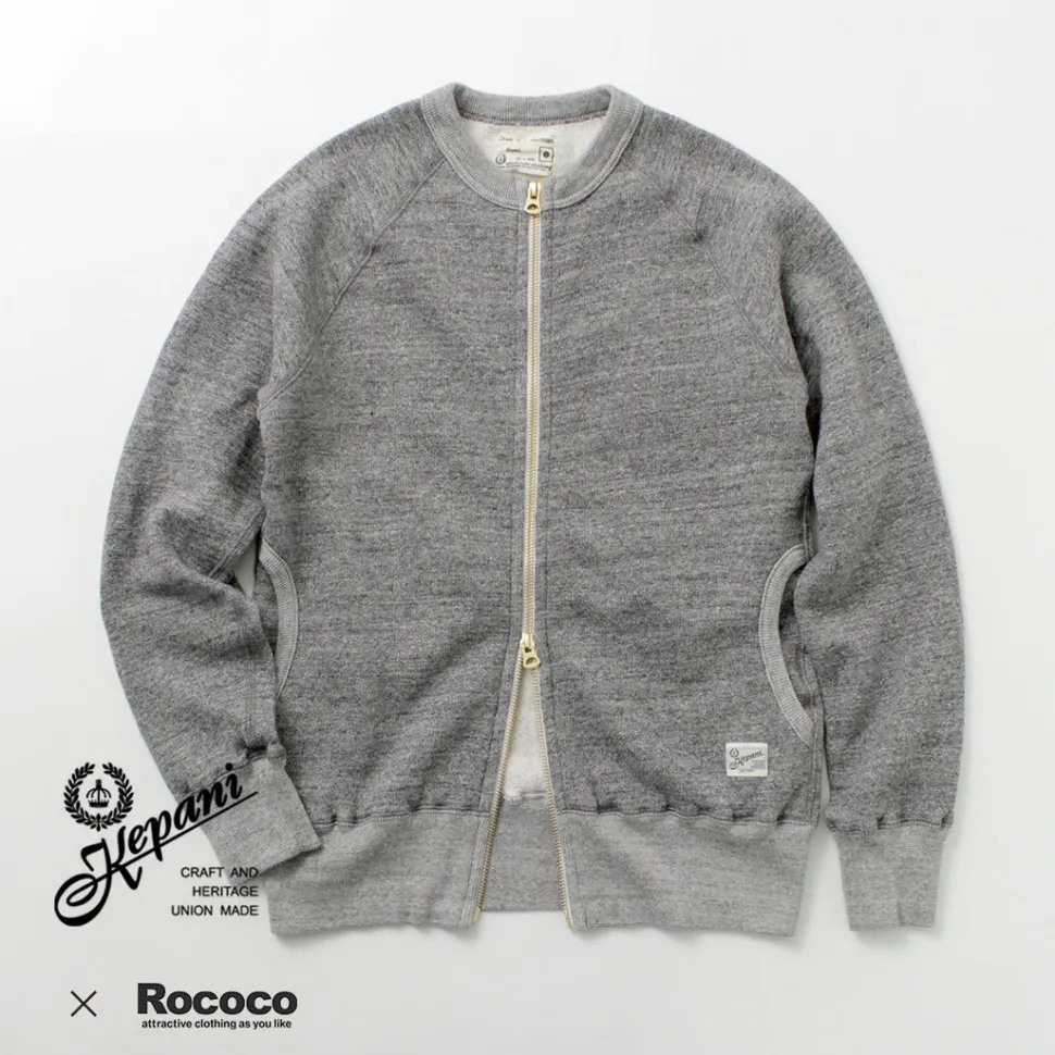 KEPANI / Crew Neck Full Zip Sweat Jacket