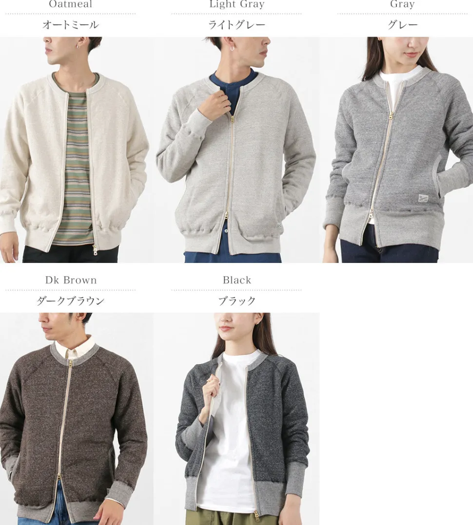 KEPANI / Crew Neck Full Zip Sweat Jacket