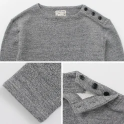 KEPANI / Raffy brushed lining Boat Neck Sweatshirt Basque Shirt