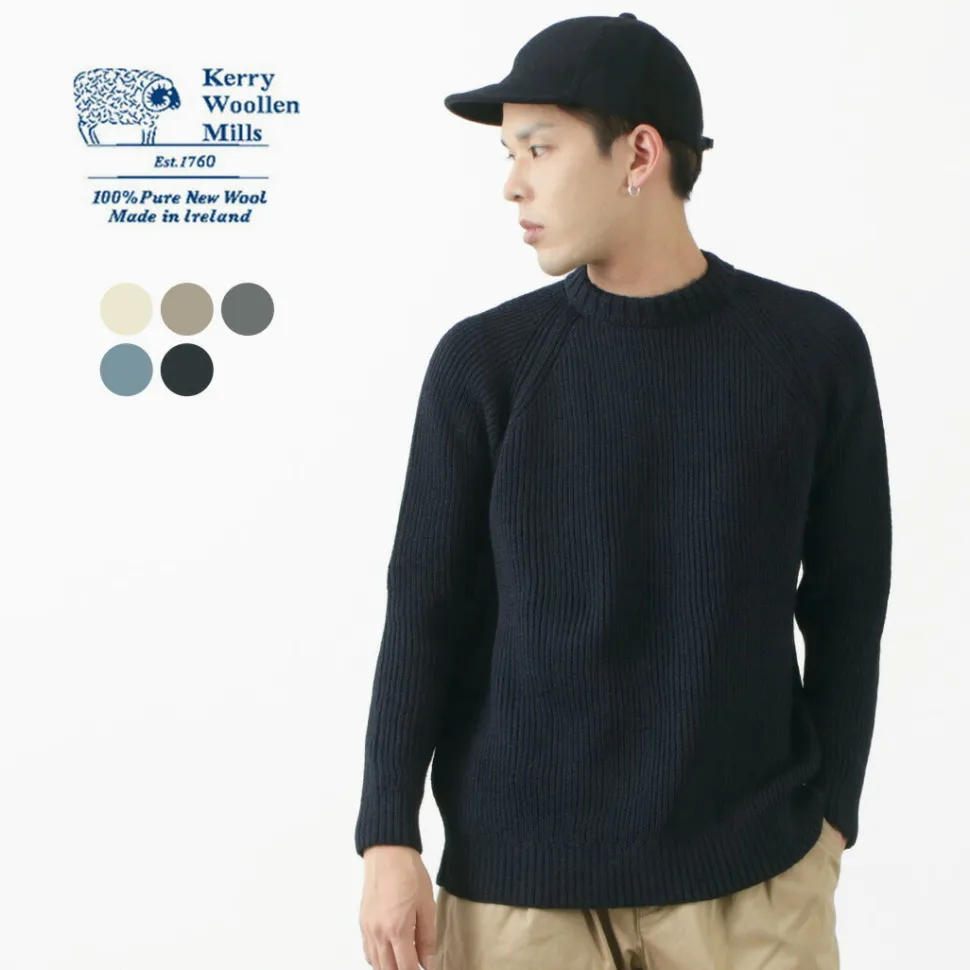 KERRY WOOLLEN MILLS / 7G 1PLY fisherman rib crew neck knit