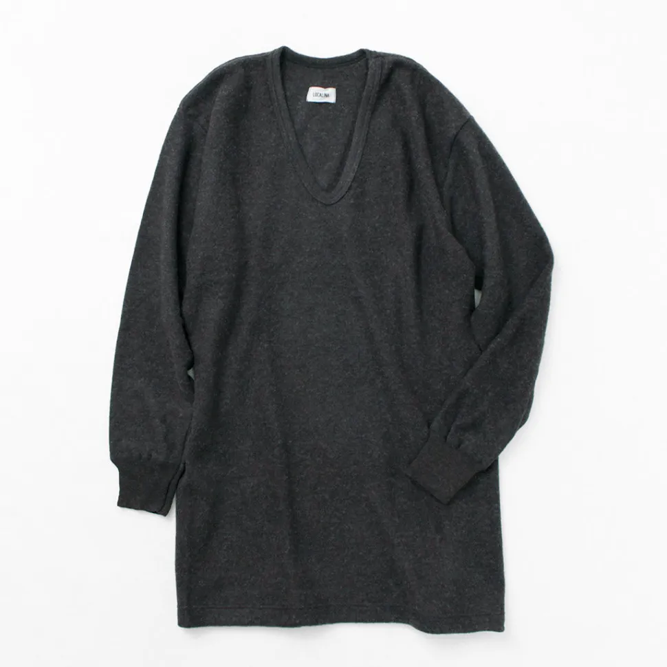 LOCALINA MERIYASU / U-Neck Cashmere Blend Long Sleeve Inner