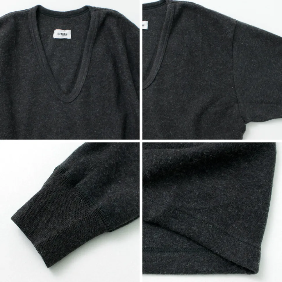 LOCALINA MERIYASU / U-Neck Cashmere Blend Long Sleeve Inner
