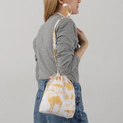 MIKAMI / Printed Nylon Drawstring Bag Shoulder Bag