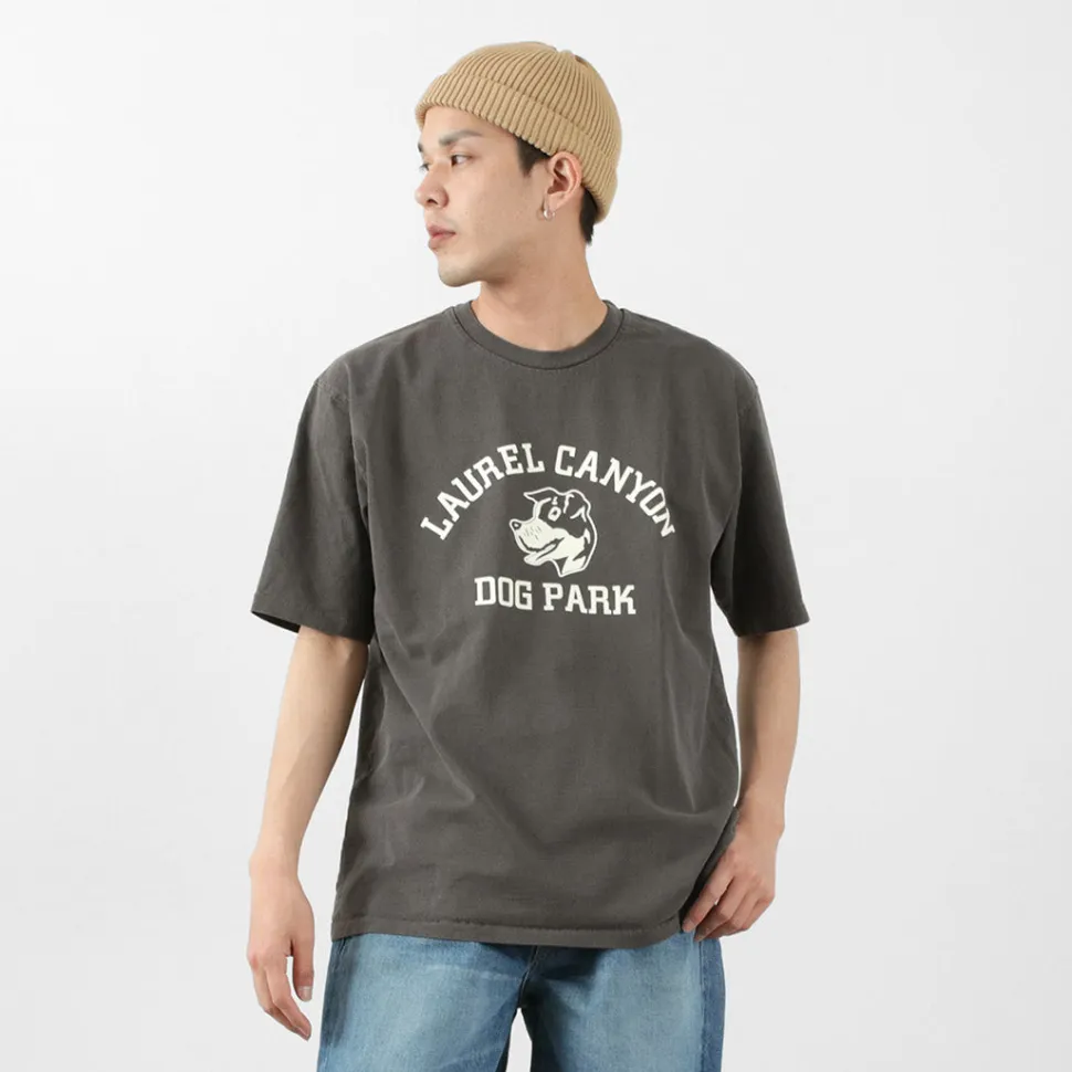 MIXTA / Basic crew print T-shirt (dog park)