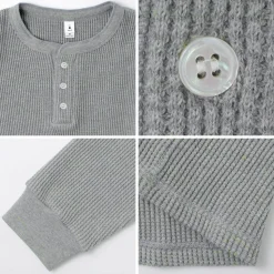 MOC T / Heavy Neon Waffle Henry Neck Pullover