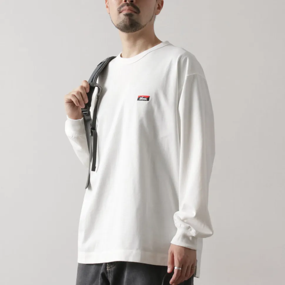NANGA / Eco Hybrid Box Logo Embroidery Long Sleeve T-Shirt