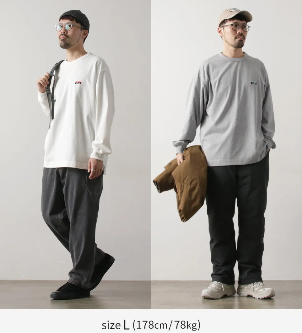 NANGA / Eco Hybrid Box Logo Embroidery Long Sleeve T-Shirt