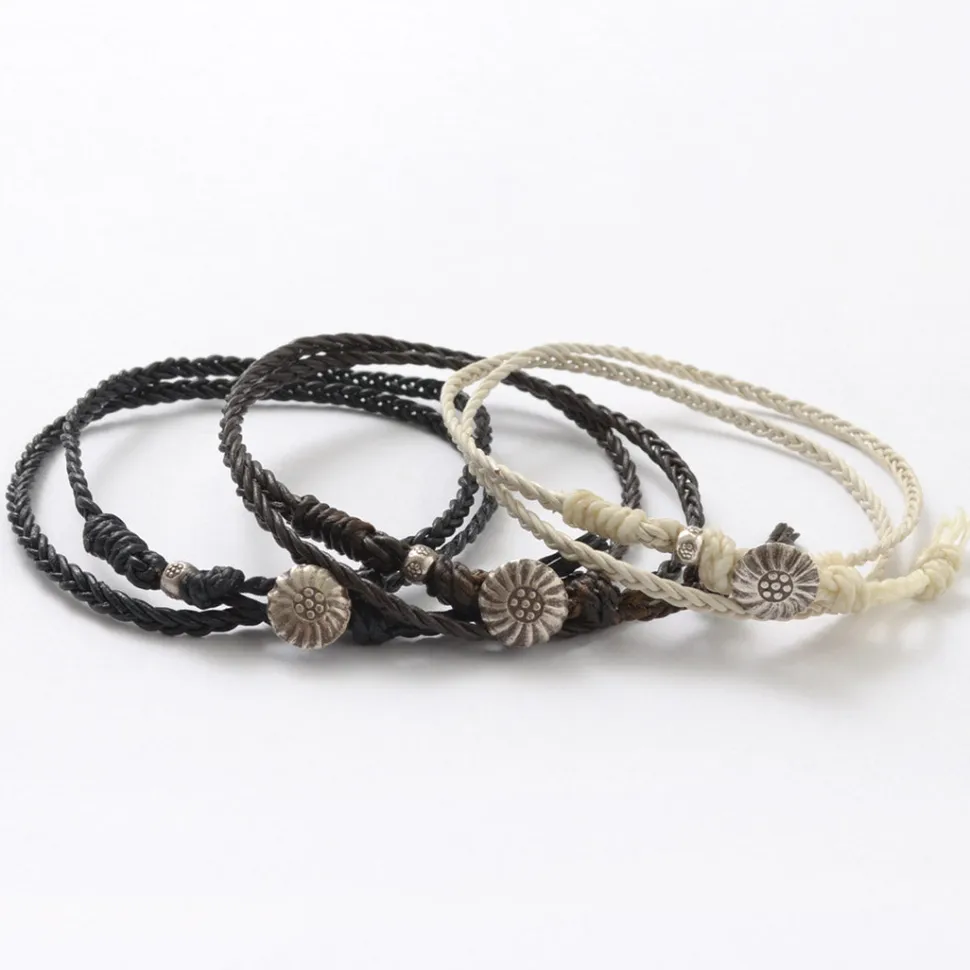 PHADUA / Braided 1mm Leather 2 Wrap Anklet