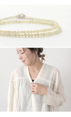PHADUA / Mother of Shell 2mm Cut Beads Necklace/Anklet
