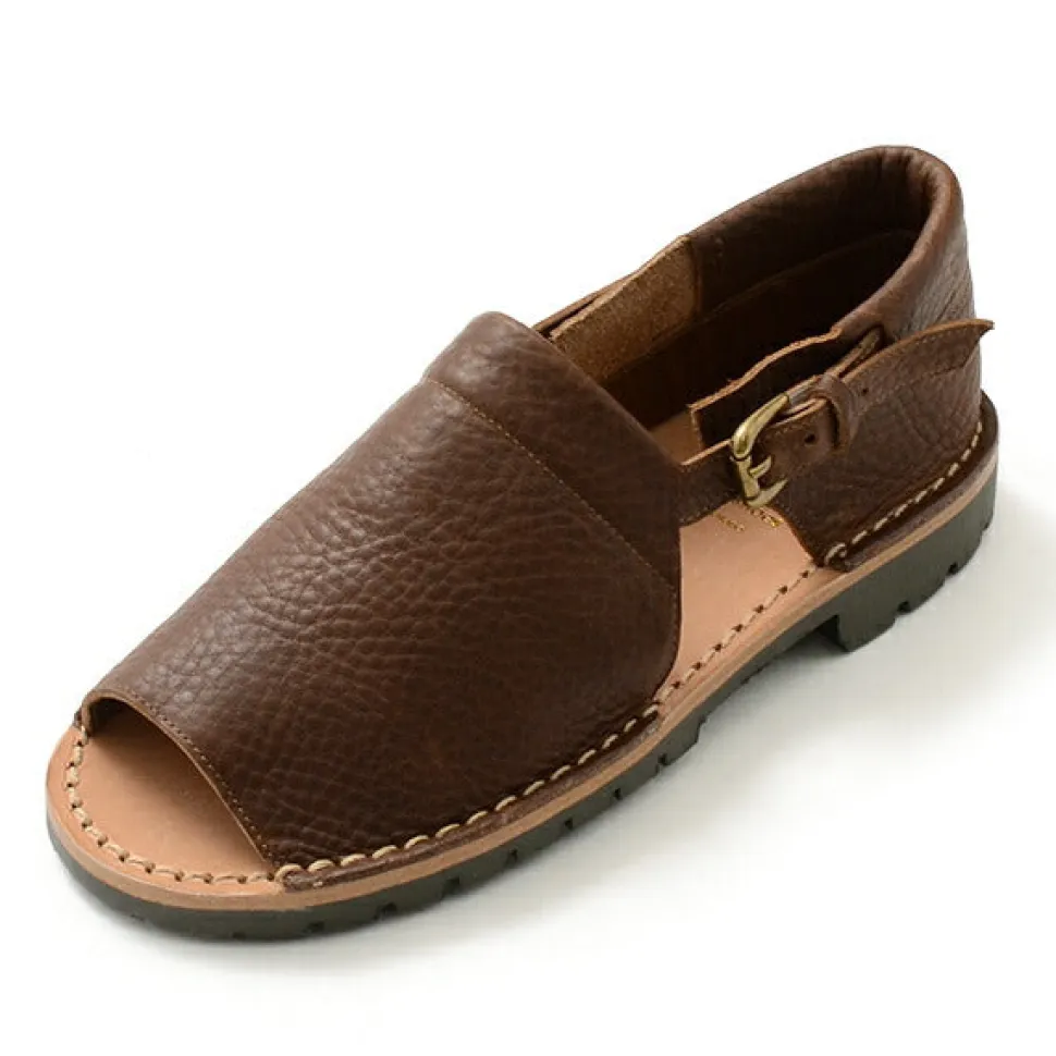 PHADUA / Open Toe Side Strap Leather Shoes