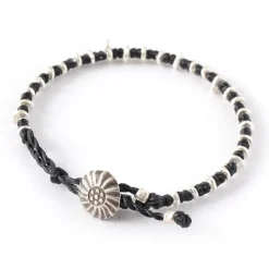 PHADUA / Pure drop silver waxed cord bracelet