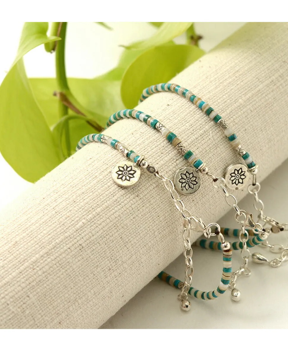 PHADUA / Turquoise and Shell Anklet