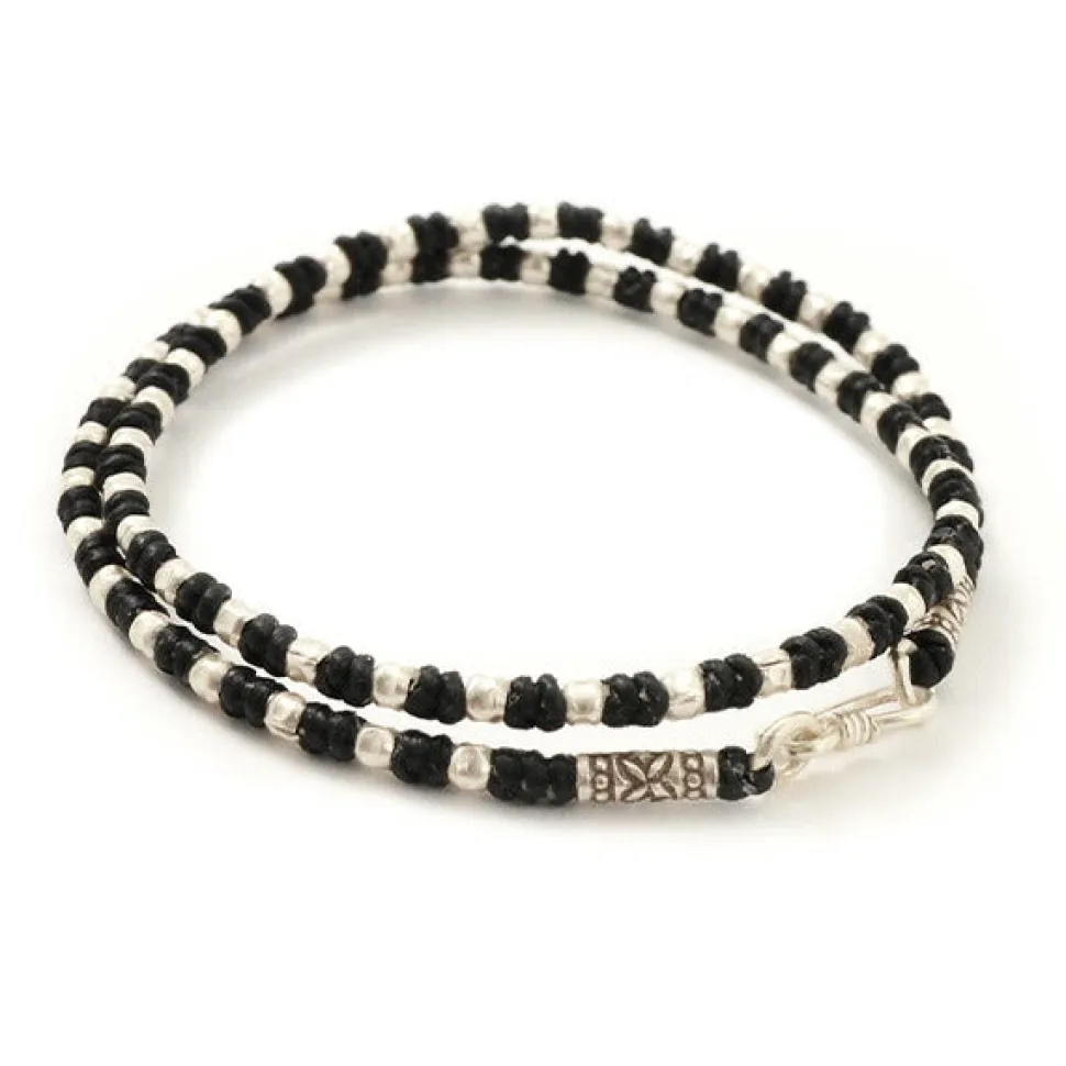 PHADUA / Wax Cord Silver Bracelet