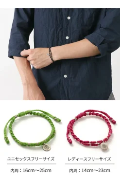 PHADUA / Wax Cord Silver Double-Strand Top Bracelet