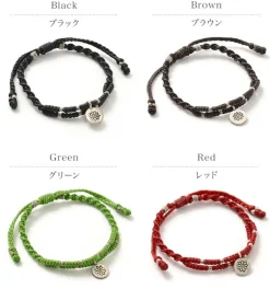 PHADUA / Wax Cord Silver Double-Strand Top Bracelet