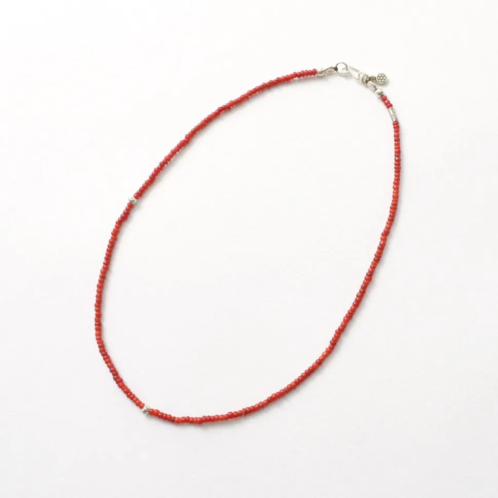 PHADUA / White Heart Antique Beads Necklace