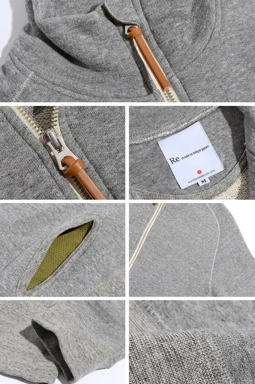 RE MADE IN TOKYO JAPAN / Classic sweatshirt stand-up collar blouson