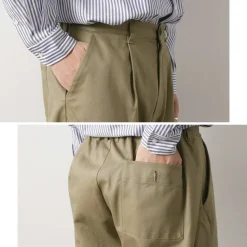 RE MADE IN TOKYO JAPAN / Cotton hard twill tuck wide pants
