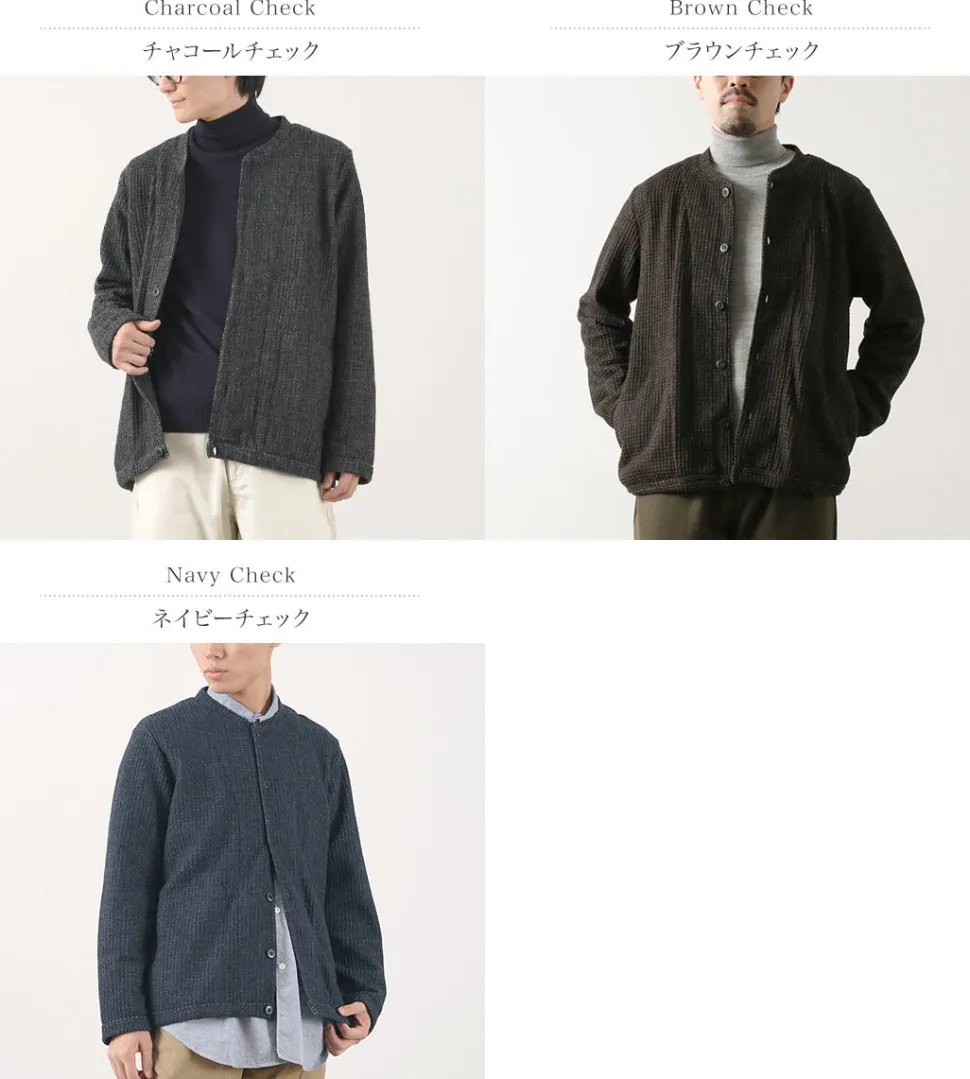 RE MADE IN TOKYO JAPAN / Glen Check Fleece Cardigan