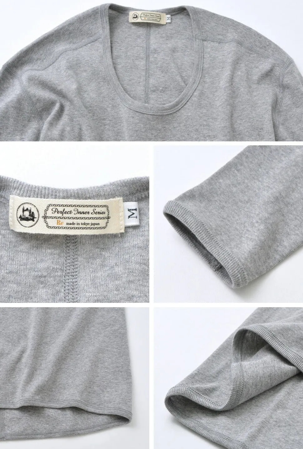 RE MADE IN TOKYO JAPAN / Long Sleeve Perfect Innerwear U Neck