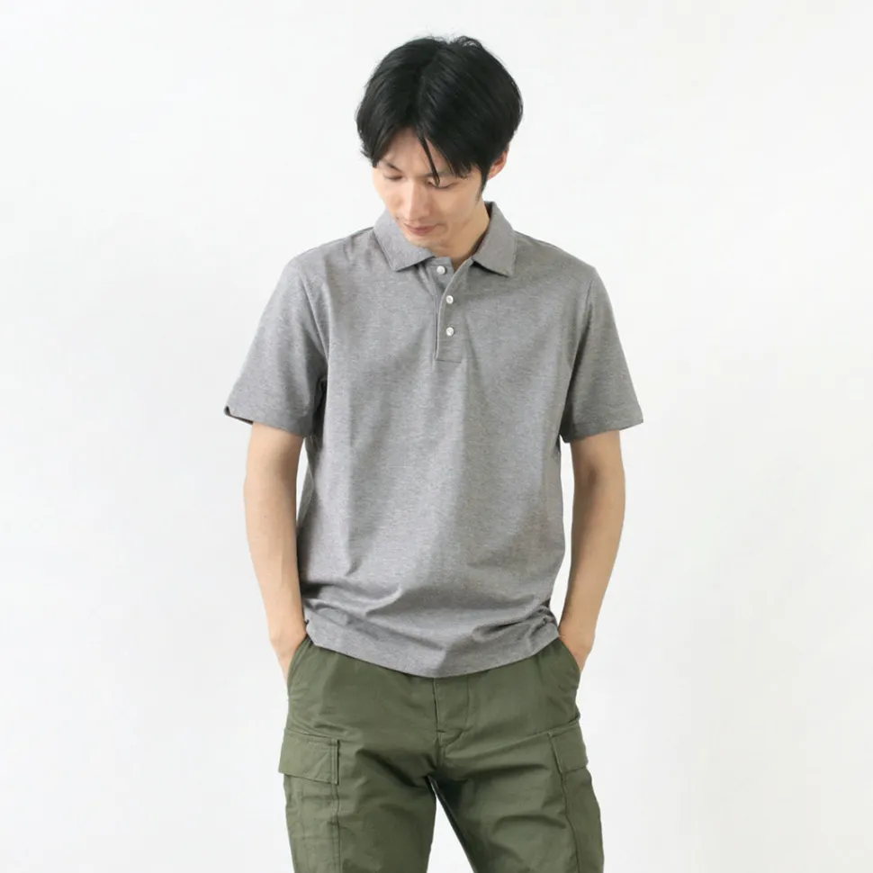 RE MADE IN TOKYO JAPAN / SUVIN GOLD COTTON KNIT SHIRT
