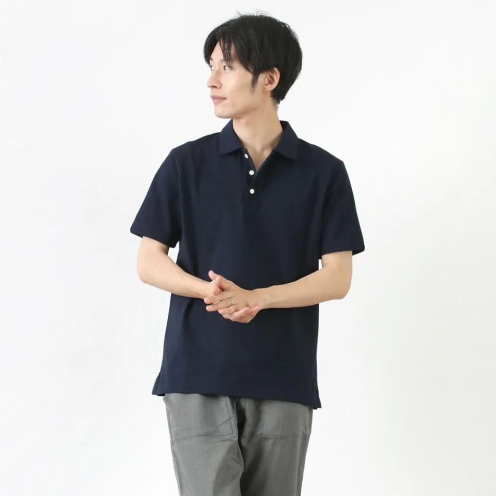 RE MADE IN TOKYO JAPAN / SUVIN GOLD COTTON KNIT SHIRT