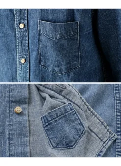 REMI RELIEF / Denim Band Collar Shirt