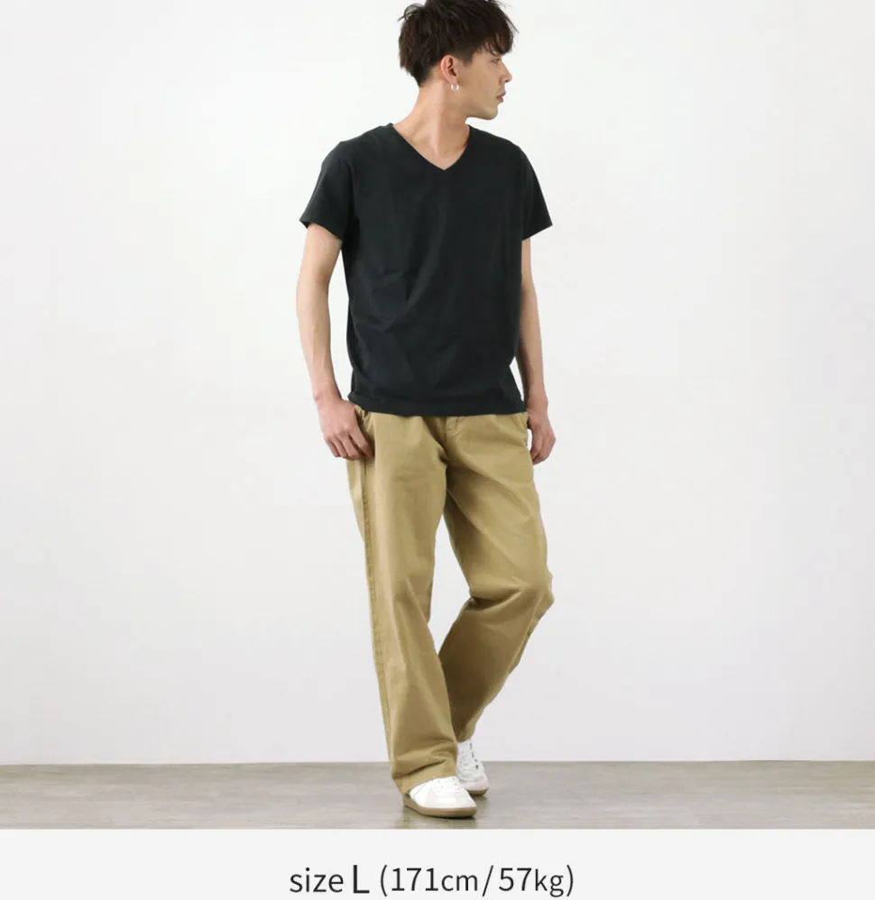 REMI RELIEF / LW processed V-neck T-shirt