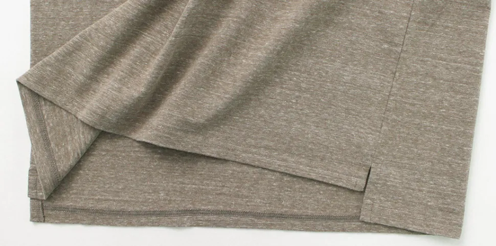 REMI RELIEF / Melange Jersey Long Sleeve Henley Neck Pocket T-Shirt
