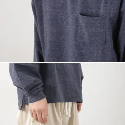 REMI RELIEF / Melange jersey long sleeve pocket T-shirt