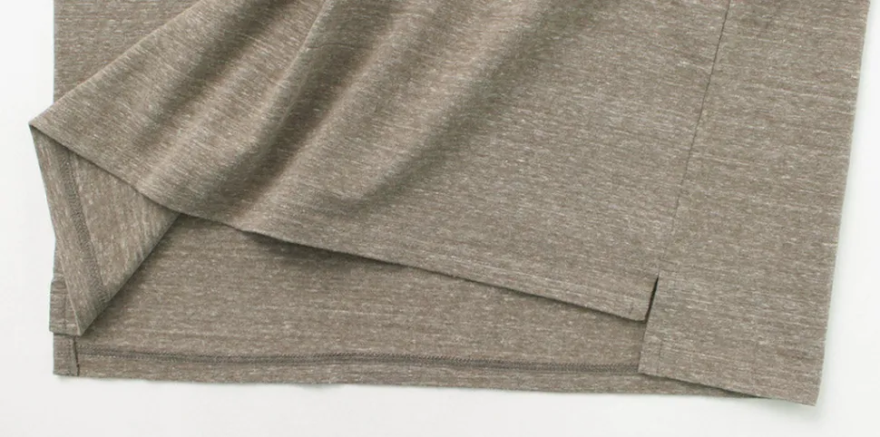 REMI RELIEF / Melange jersey short sleeve henley neck pocket T-shirt