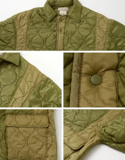 REMI RELIEF / Military Ripstop Short Sleeve Quilted Shirt Jacket
