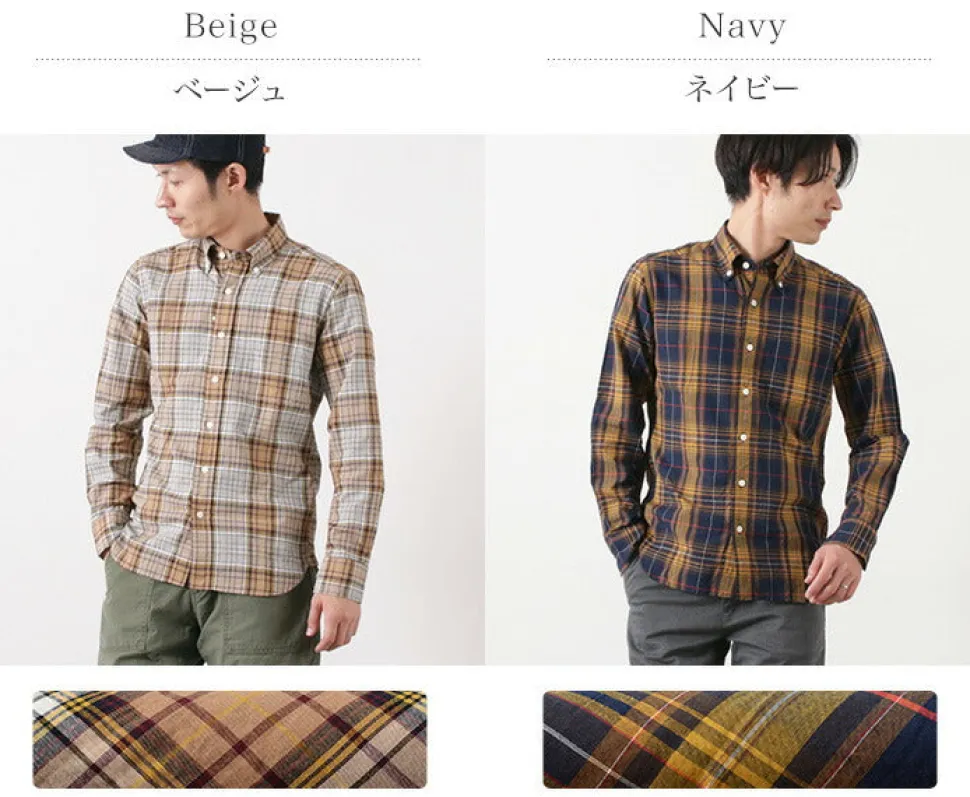 ROCOCO / Cotton Linen Madras Check Button-down Shirt